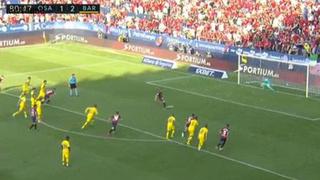 Mano de Piqué, cobra el línea y Torres anota de penal su doblete para empate entre Barcelona y Osasuna [VIDEO]