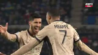 Tras grosero error de Bellaarouch: gol de Mbappé para el 1-0 de PSG vs. Estrasburgo