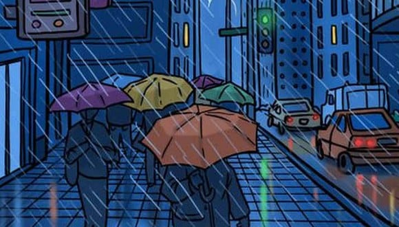 En esta imagen hay un paraguas que no tiene dueño. ¿Puedes encontrarlo? (Foto: genial.guru)