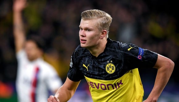 Erling Haaland marcó dos goles en triunfo de Dortmund ante PSG. (AFP)
