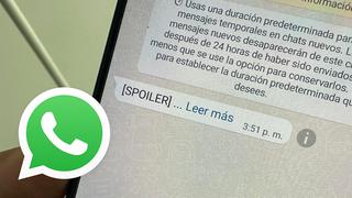 WhatsApp: cómo ocultar los “spoilers” en los mensajes de la app