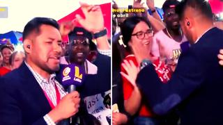 Hinchas ponen a bailar a periodista previo a cotejo entre Perú vs Marruecos