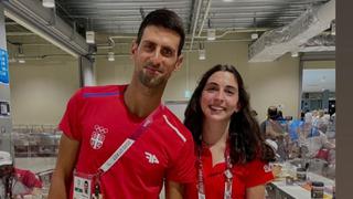 Junto a su ídolo: Daniela Macías se lució al lado de Novak Djokovic en Tokio 2020