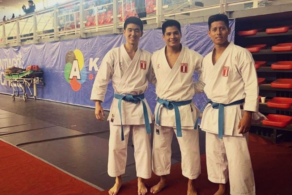Gonzalo Miura, Mariano Wong y John Trebejo lograron el subcampeonato en el Karate 1 Series A - Santiago 2020. (Foto: IPD)