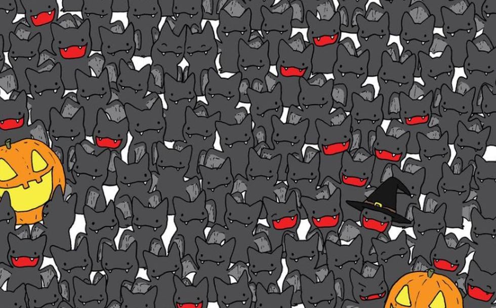 ¿Puedes ver al gato negro oculto entre los murciélagos de este desafío visual? (Dudolf)