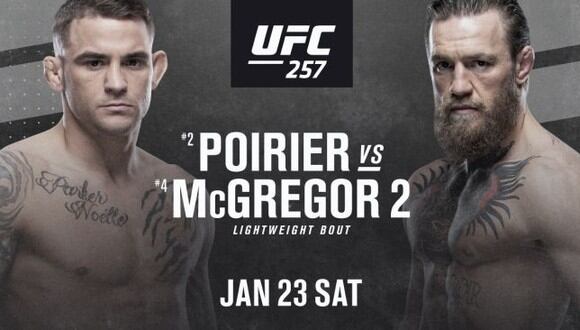 Conor McGregor enfrentará a Dustin Poirier en el evento estelar del UFC 257 en enero. (UFC)