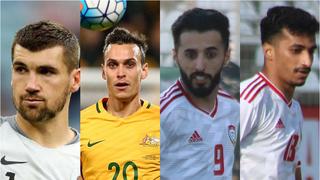 Las últimas oncenas de Australia y Emiratos Árabes: futbolistas y clubes en los que juegan