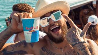 Fiesta y polémica: Neymar subió una imagen con un vaso de Red Bull tras eliminar al Leipzig