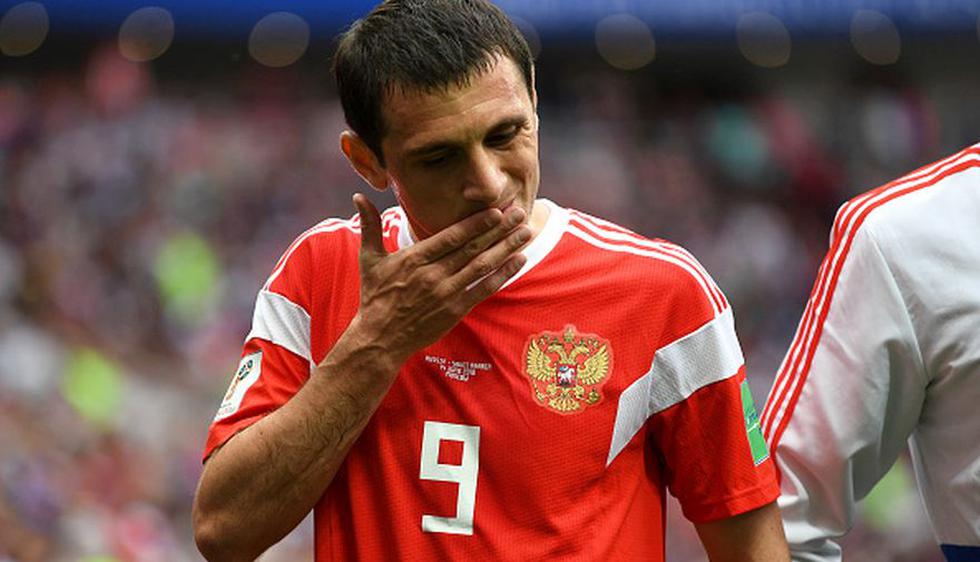 Dzagoev se fue lesionado a los 22 minutos del Rusia vs. Arabia Saudita del Mundial 2018. (Getty)