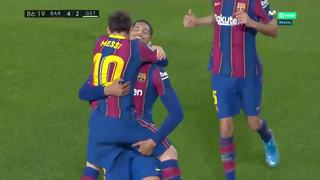Tras perfecto centro de Messi: el cabezazo de Araújo para el 4-2 en Barcelona vs. Getafe [VIDEO]