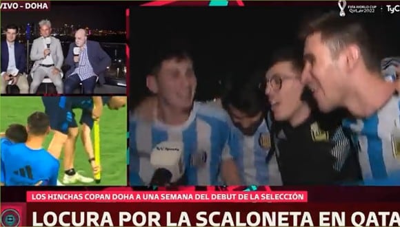 La polémica canción de aficionados de Argentina contra Francia. (TyC Sports)