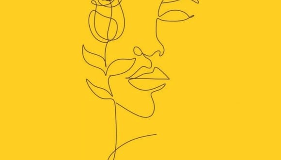 En esta imagen, cuyo fondo es de color amarillo, se aprecia el dibujo de una rosa y el de un rostro. (Foto: MDZ Online)