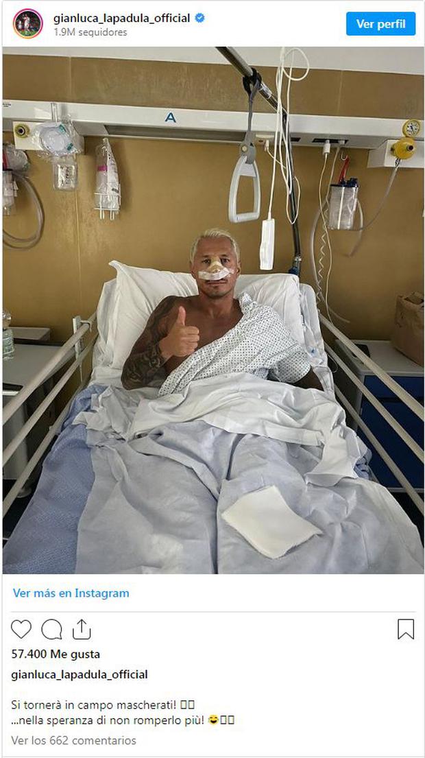 Gianluca Lapadula se operó la nariz, para corregir lesión que tuvo en partido contra Paraguay, por la Copa América. (Foto: Instagram)