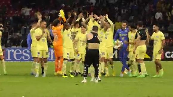 América celebration after drawing with Santos in Liga MX (Video: @ClubAmerica)