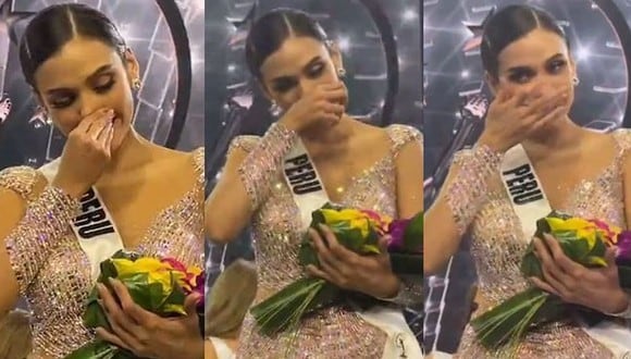 Las lágrimas de Janick Maceta al ser elegida segunda finalista del Miss Universo. (Foto: Captura)