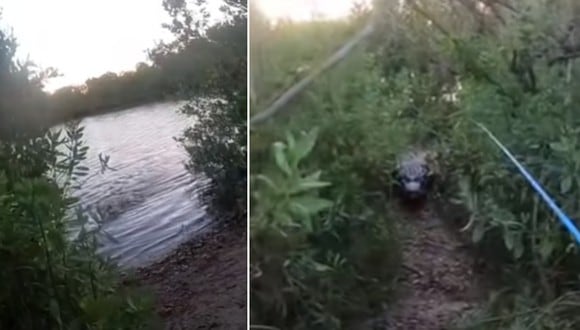 El momento en que un enorme caimán persiguió a un pescador. (Foto: Chum Dumpster / YouTube)