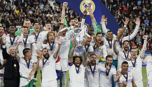 Real Madrid venció a Liverpool con gol de Vinicius Junior y alzó la decimocuarta Champions League de su historia. (Foto: EFE)