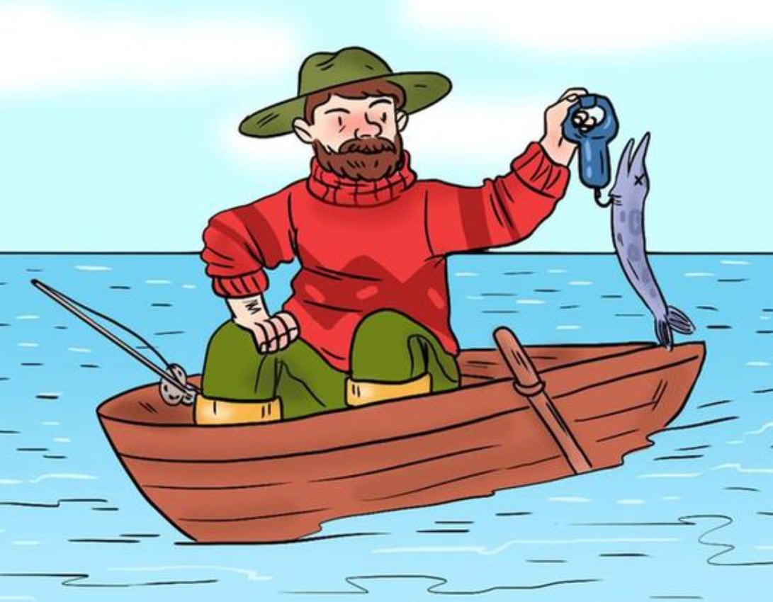Halla el error en la imagen viral del pescador. (Mdzol)
