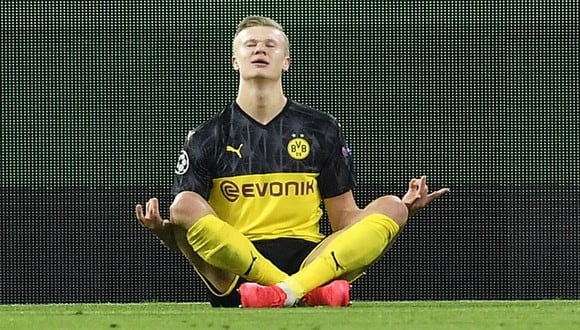 Haaland, que llegó al Dortmund a mitad de la temporada anterior, tiene contrato hasta 2024. (Foto: AFP)