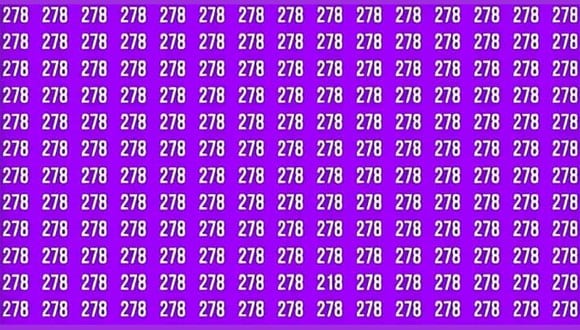 ¿Puedes ver el número 218 entre los 278 en 5 segundos? (Foto: jagranjosh)