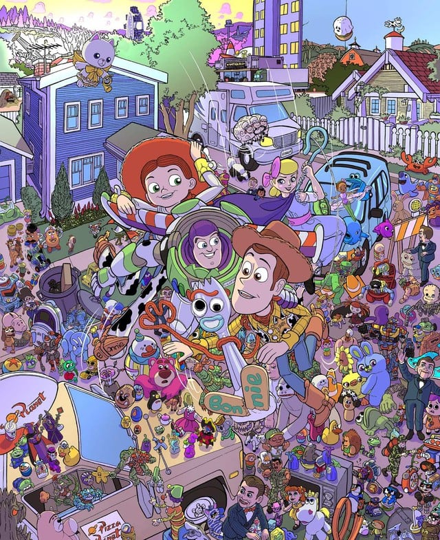 Ubica cuanto antes a todos los Benson que hay en la imagen de Toy Story. (Fotos: Pixar/Disney/Milenio)