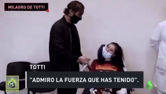 Francesco Totti despertó a fanática que estuvo en coma por nueve meses. (El Chiringuito)