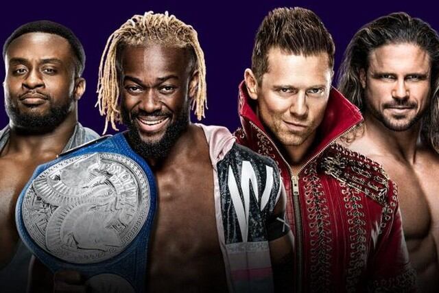 The New Day (Big E y Kofi Kingston) (c) vs. The Miz y John Morrison por los títulos en parejas de SmackDown. (Foto: WWE)