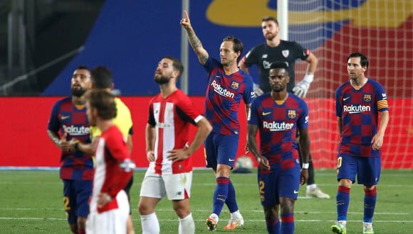 Barcelona se impuso 1-0 al Athletic de Bilbao con gol de Ivan Rakitic (Foto:Getty Images)