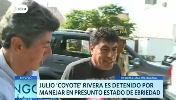 Julio ‘Coyote’ Rivera fue detenido por manejar en presunto estado de ebriedad. (Captura: América Televisión)