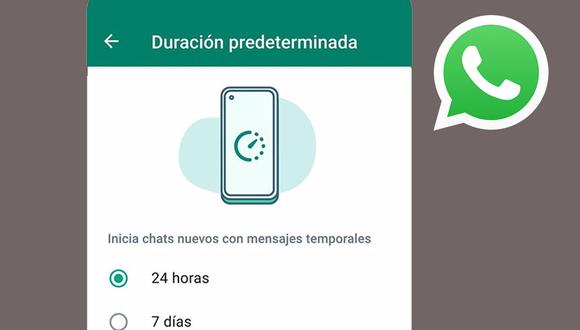 WhatsApp modifica el menú de los “mensajes temporales” en los servidores beta. (Foto: Samanda García)