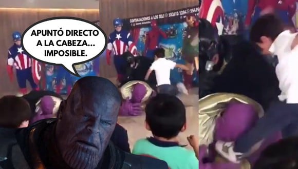 Un video viral mestra la increíble reacción de un niño al ver "indefenso" a una persona disfrazada de Thanos. | Crédito: @JamesGunn / Twitter.