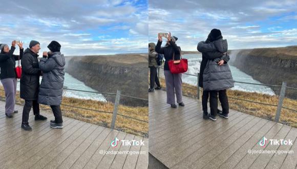 La pareja viajó hasta Islandia para pasar vacaciones y comprometerse. (Foto: @jordanemcgowan/TikTok)
