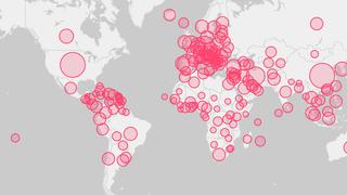 Coronavirus: mapa interactivo para comparar casos confirmados en diferentes países