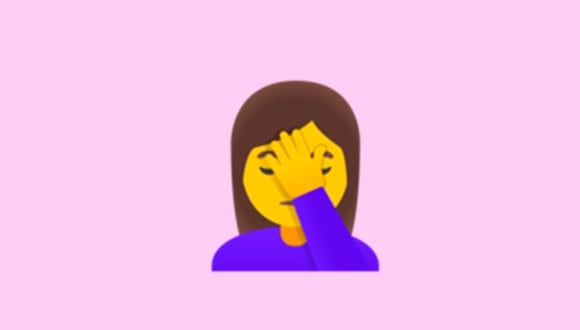 Si tu mejor amigo o amiga te mandó el emoji de la mujer con la mano en la cara, aquí te decimos qué significa en WhatsApp. (Foto: Emojipedia)