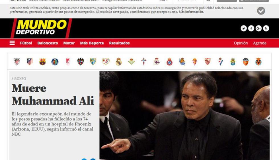 Muhammad Ali falleció a los 74 años a causa de una infección respiratoria. Así informaron los medios. (Mundo Deportivo)