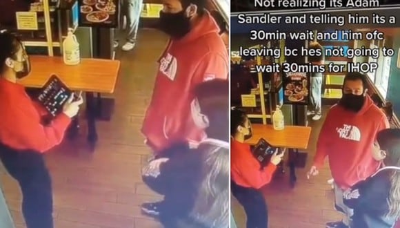 Una joven se dio cuenta muy tarde que atendió a Adam Sandler en un restaurante. (Foto: @dayanna.rodas / TikTok)