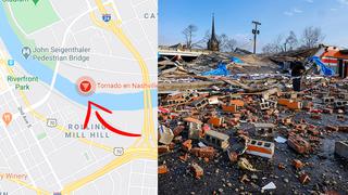 Sigue EN VIVO la trayectoria de los tornados en Nashville en Google Maps