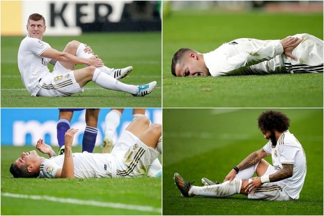 Los 16 jugadores del Real Madrid lesionados en cuatro meses de temporada-. (Getty)