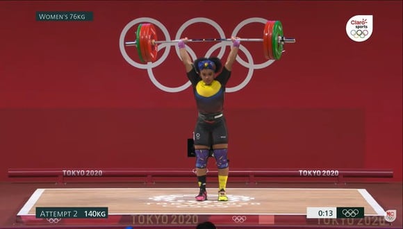 Neisi Dajome ganó la medalla de oro en Tokio 2020. (Foto: Captura Marca Claro)