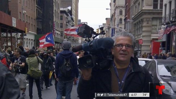 Manny Parais en un día de trabajo para la cadena (Foto: Noticias Telemundo 47)