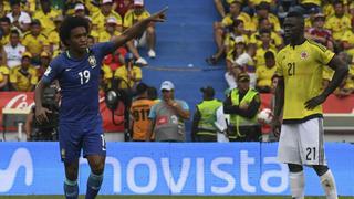 Zapatazo y a cobrar: golazo de Willian para el primero de Brasil ante Colombia [VIDEO]