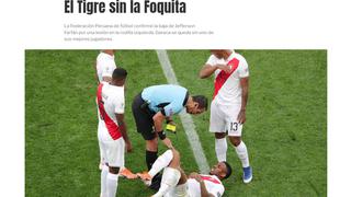 "El Tigre sin la Foquita", así reaccionó la prensa internacional tras la salida de Farfán de la Copa América [FOTOS]