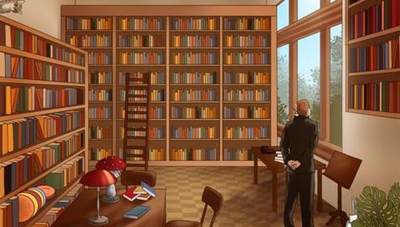 ¿Logras ver los seis errores de la biblioteca? Un reto visual  ‘prohibido’ para despistados. (Foto: Redes Sociales)