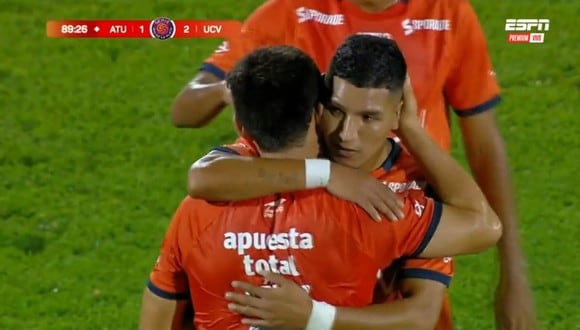 Jairo Vélez anotó el 2-1 de César Vallejo vs. Atlético Tucumán. (Captura: ESPN)
