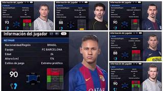 PES 2017: los 20 mejores jugadores del videojuego que compite con el FIFA 17