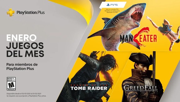 PlayStation Plus presenta los juegos gratis de enero 2021 para PS4 y PS5. (Foto: Sony)