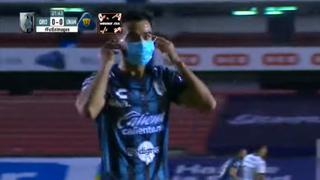 Ejemplo para el mundo: jugador de Querétaro se puso cubreboca y ‘uitlizó’ gel en celebración de gol [VIDEO]