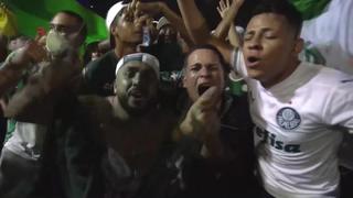 Hinchas del Palmeiras celebran en Sao Paulo a pesar de la pandemia