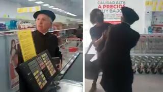 Video viral: Cura se pelea con clientes de supermercado cuando le piden ponerse mascarilla