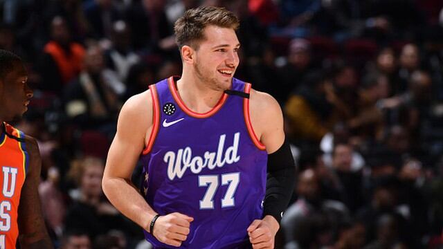 Luka Doncic de Dallas Mavericks para el Team LeBron. (Getty Images)